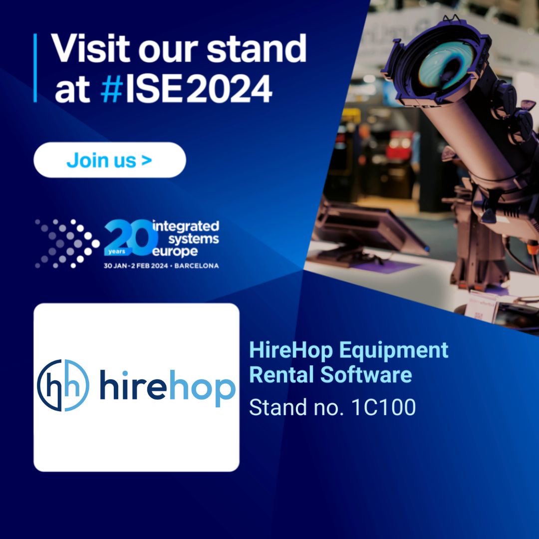 HireHop's tweet photo. Not long to go until we exhibit at ISE 2024🤩

Come and say hello at Stand 1C100 👋

We are looking forward to meeting you next week to showcase all our amazing new features!

#hirehop #ISE2024 #ISE20Years #equipmentrental #hirerental #software #barcelona #cloudbased #cloud https://t.co/QJ8W58X0LM