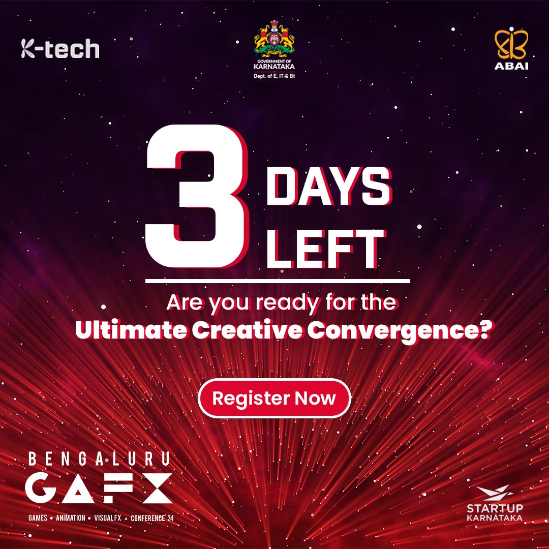 ITBTGoK's tweet photo. 🎮🎨 The countdown is on! Only 3 days until @GafxBengaluru begins.

 Ready to join the ultimate gathering of creatives in gaming, animation, and VFX?

https://t.co/KorfvuSPpz 

@ABAI_AVGC  @ewacentre  @AIGFofficial  @FIFS_Official  @EGFIndia 

#3DaysToGo #CreativeConvergence https://t.co/qIFoD5v3zf