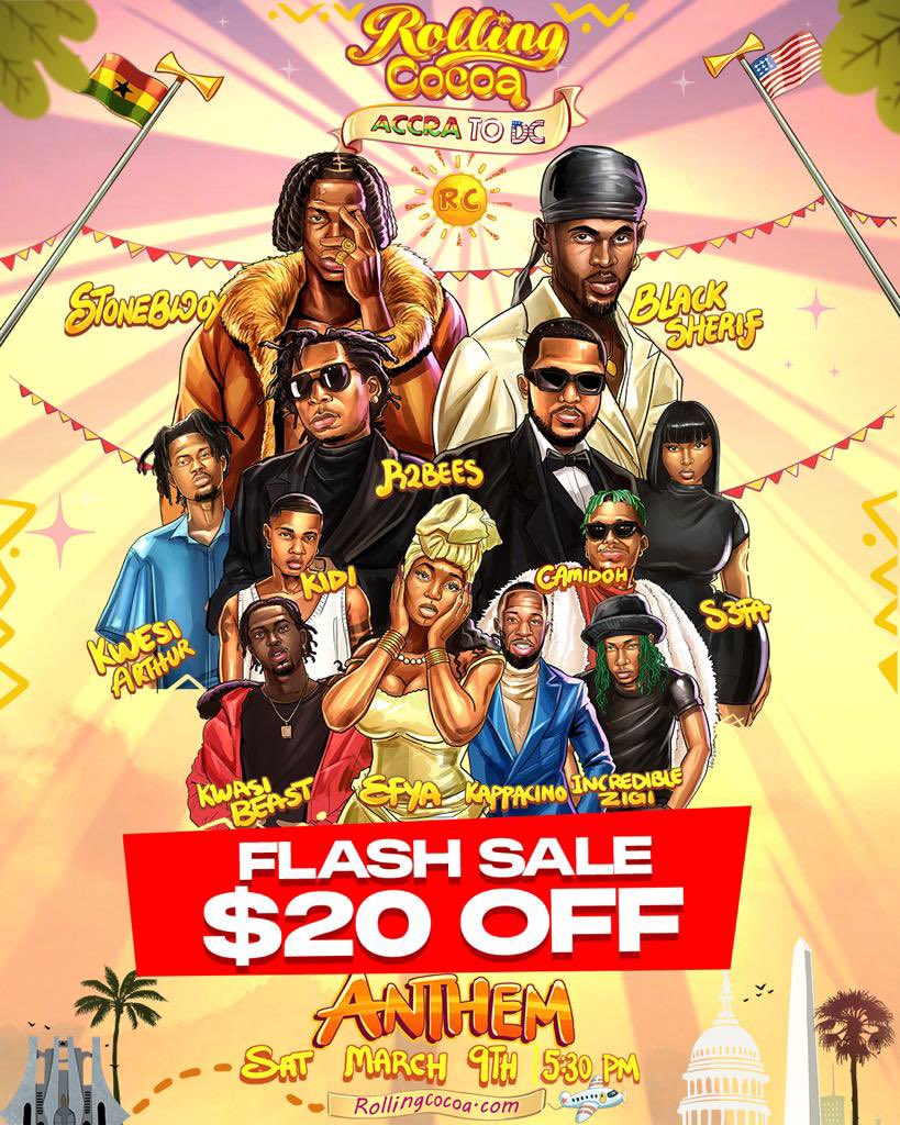 48 hours flash sale!! 🚀 Get your tickets now at a sale price! 

Discount code: Akwaaba

rollingcocoa.com