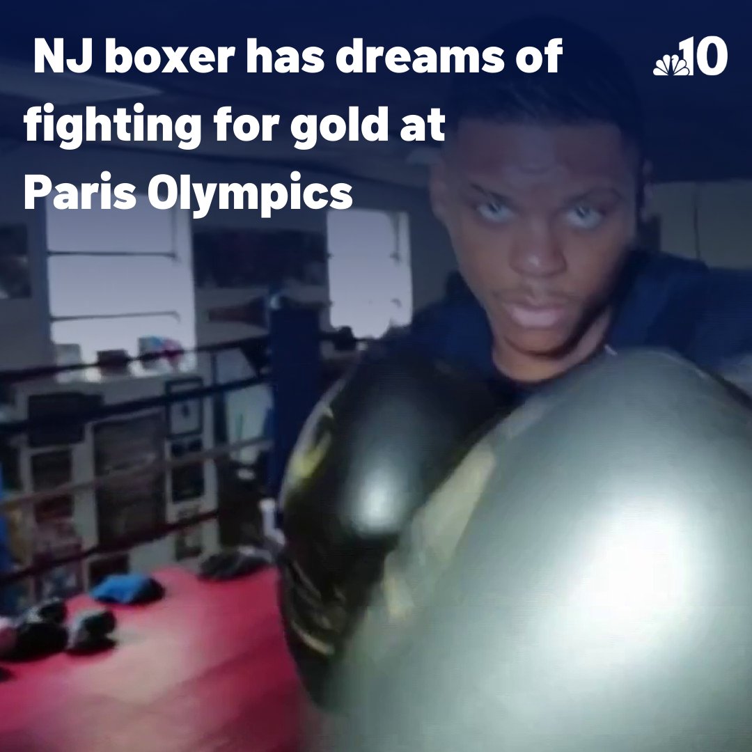 NBCPhiladelphia's tweet photo. WATCH: 🥊 @RosemaryConnors heads to an NJ boxing gym to see the intense training regiment that Camden’s Jamar Talley is going through in hopes of representing #TeamUSA at the 2024 #ParisOlympics. https://t.co/MfhDgQaQLT #DriveforGold https://t.co/Nsee0csmI1