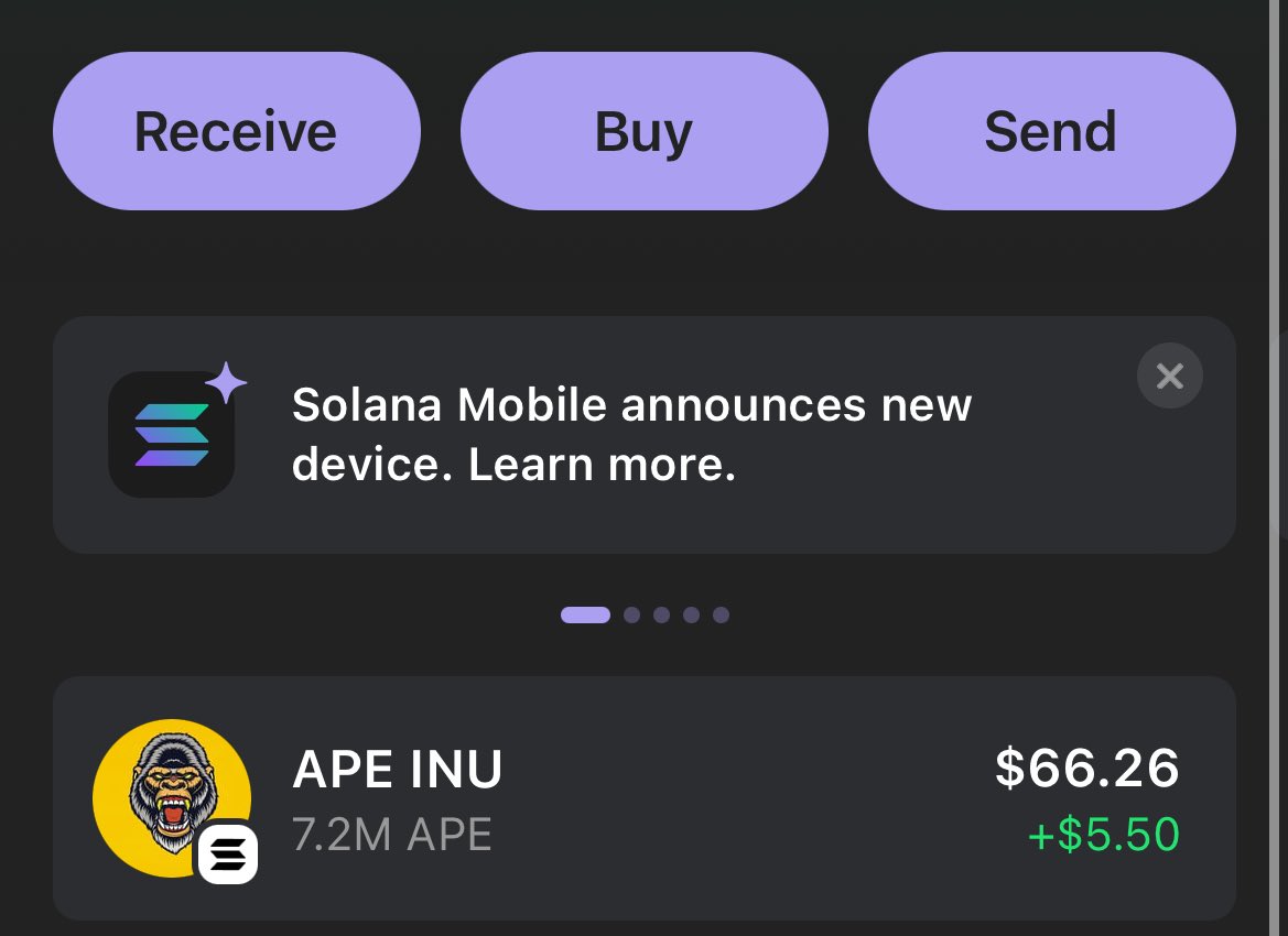 APEINUSOL's tweet photo. Our price is now showing on @phantom wallet

You can now track how much your APE is worth

$APE https://t.co/mghG8lYEkO