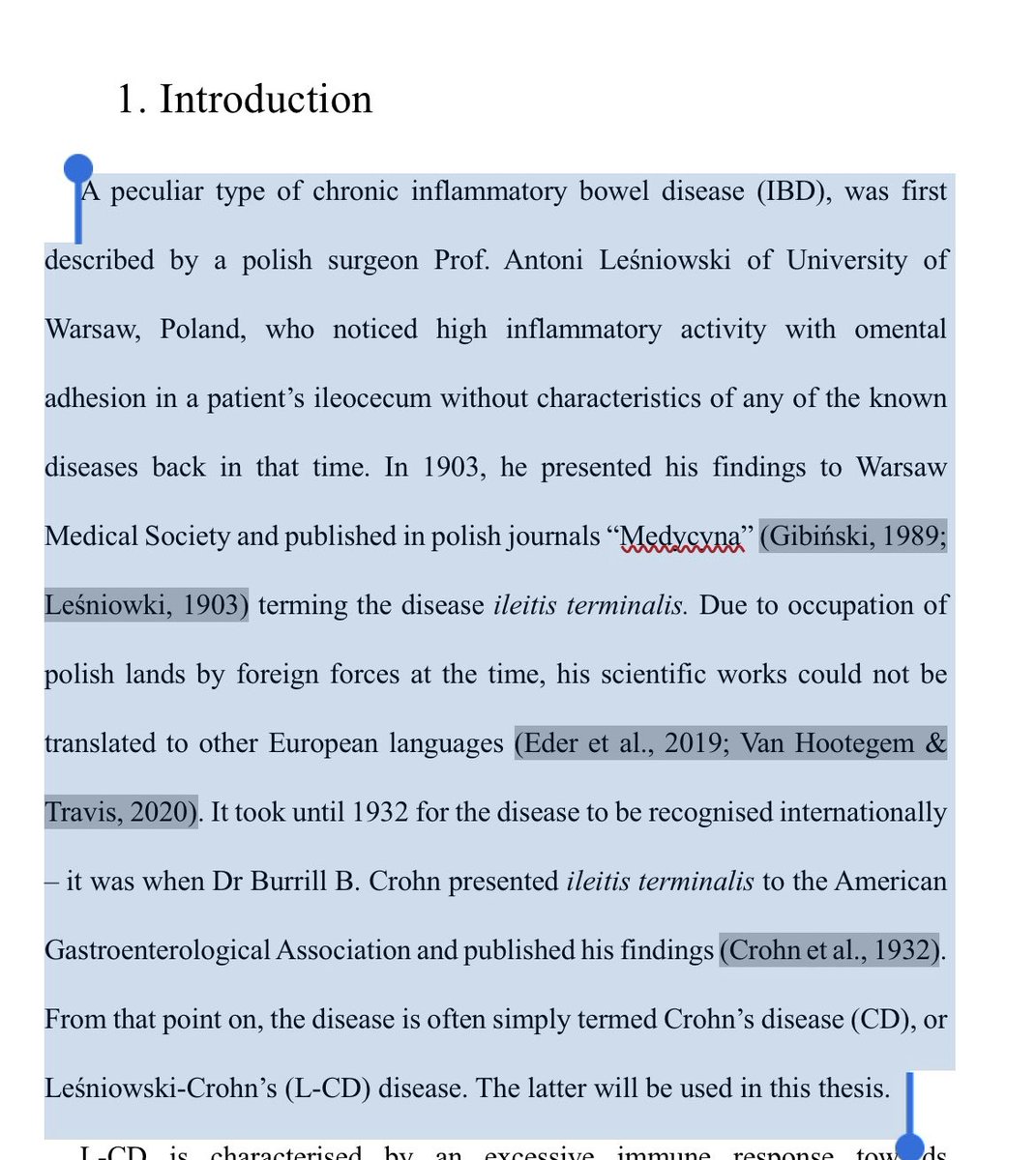 Going through parts of my thesis and decided to share this one here. 

A perfect example of why diversity is so important in academia. Some sources are not available in English, but this should not devaluate them. 

Crohn’s or Leśniowski-Crohn’s disease? <a href="/CrohnsColitisUK/">Crohn's & Colitis UK</a> #IBS