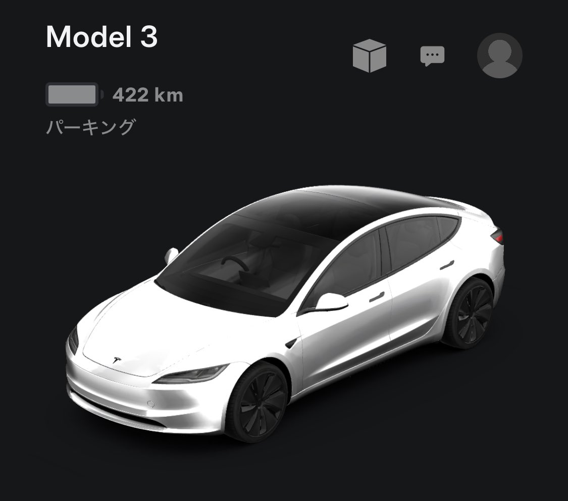leo1010_tesla's tweet image. 新型モデル3 RWD
フル充電100% 422km
#model3 #tesla #projecthighland