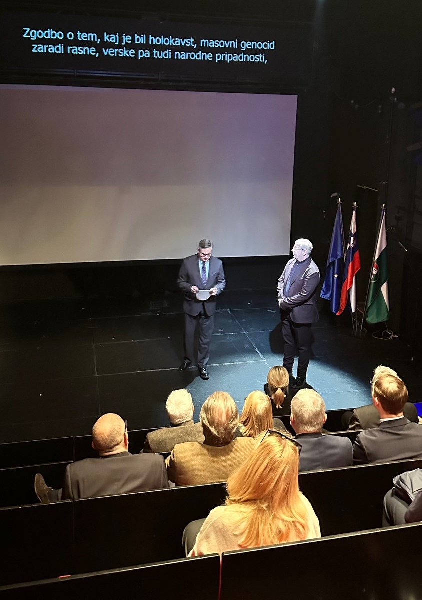On the eve of the #HolocaustRemembranceDay   <a href="/PLinSlovenia/">PLinSlovenia</a> organized in <a href="/Miniteater/">Mini Teater</a> in Ljubljana a screening of the documentary "The Photographer" by D. Jabłoński.

Thank you <a href="/markostucin/">Marko Stucin</a>, State Sec. at <a href="/MZEZ_RS/">MFEA Slovenia</a>, diplomats and students that we could show together that #WeRemember