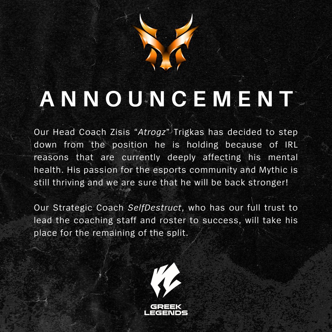 Official Announcement regarding the replacement of our Head Coach.