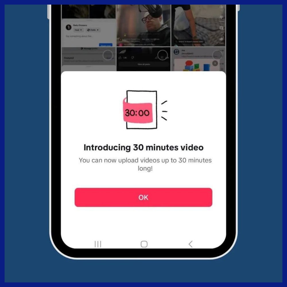 TikTok is testing a 30-minutes video upload feature! 🤯 Social media consultant Matt Navarra shared a screenshot of a TikTok notification for this new feature spotted on iOS and Android beta versions. Source: techcrunch.com/2024/01/24/tik… #contentcreators #tiktokfeatures #tiktoknews