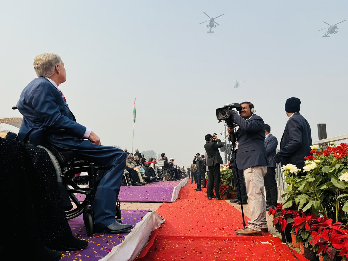 GregAbbott_TX's tweet photo. Republic Day marks the date India officially became a constitutional republic.
It's an honor to be in New Delhi to celebrate America's largest democratic ally.
India will always have a friend in Texas. https://t.co/9glpu8HvP4