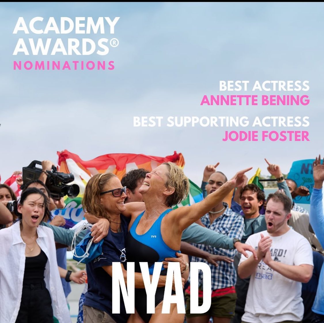 Hurray for actual legends of screen, the triumph of older people and queer excellence (represented by Foster) and the most hilarious movie of the year. Let’s go NYAD, BENING and FOSTER #Oscars