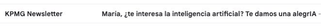 Me encanta cuando las #bigfour se ponen creativas. Yo hubiese estirado el chicle: MarIA, ¿te interesa la inteligenciaIA artificIAl? Te damos una alegrIA. 

—Feeling playful with <a href="/KPMG/">KPMG</a>