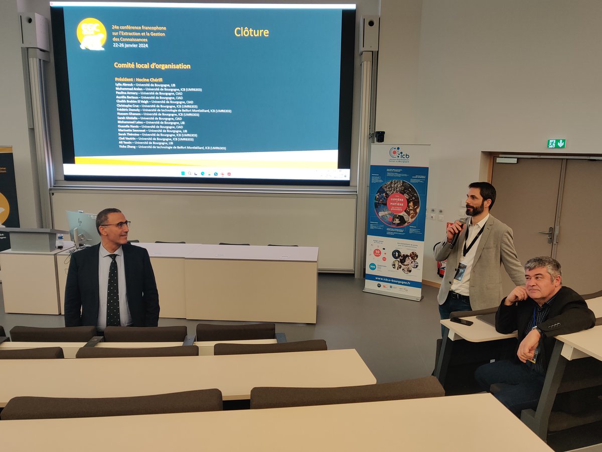 Association EGC (@associationegc) on Twitter photo #EGC2024, c'est terminé ! Merci Hocine Cherifi, <a href="/christophe_cruz/">Christophe CRUZ</a>, Jérôme Gensel (à l'image) et à tous les participants pour cette super édition ! #EGC2024, c'est terminé ! Merci Hocine Cherifi, <a href="/christophe_cruz/">Christophe CRUZ</a>, Jérôme Gensel (à l'image) et à tous les participants pour cette super édition !