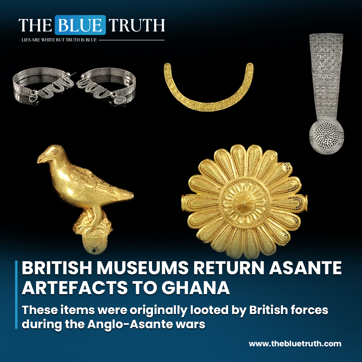 In a historic move, two British museums are returning gold and silver artefacts to Ghana after a loan agreement spanning 150 years.
#BritishMuseums #GhanaArtifacts #HistoricReturn #CulturalHeritage #ArtRestitution #ColonialLegacy #tbt #thebluetruth