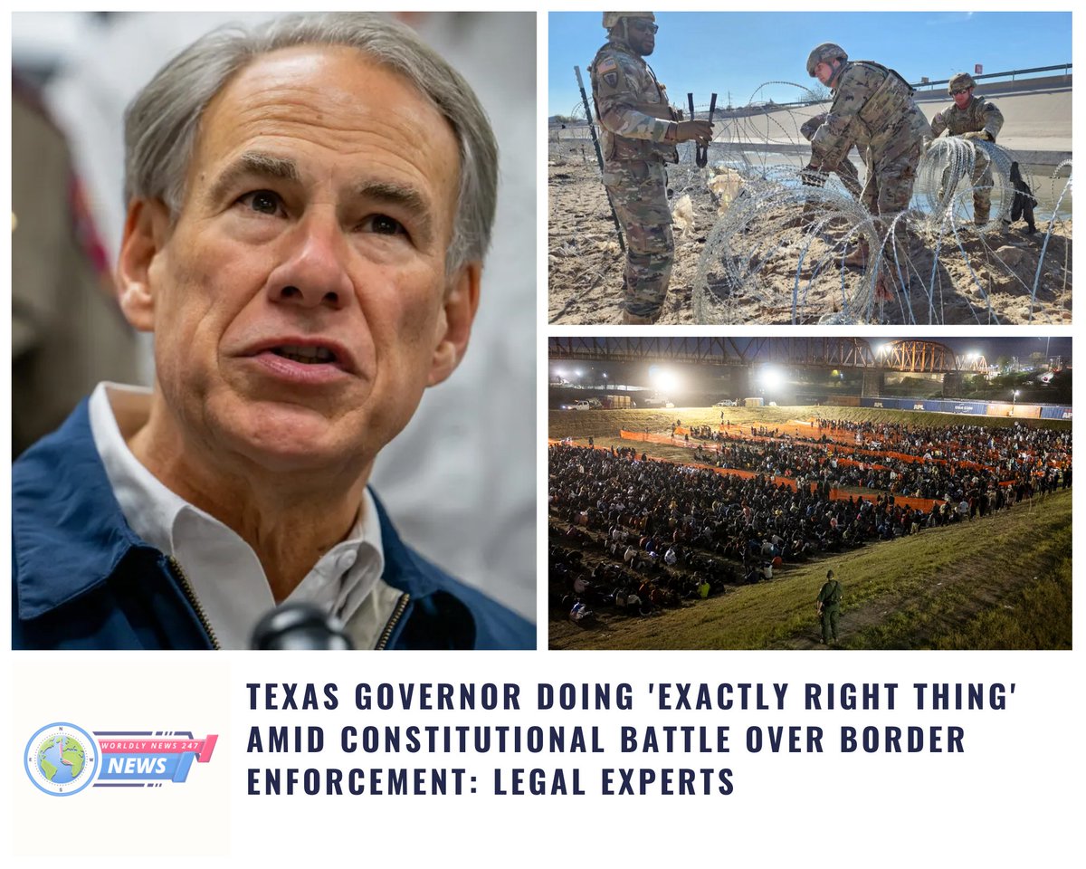 worldlynews247's tweet image. The Supreme Court's latest ruling ignites a fierce legal debate over Texas' border enforcement measures. Gov. Abbott stands firm on the state's protective actions, with legal experts weighing in on the constitutional confrontation.