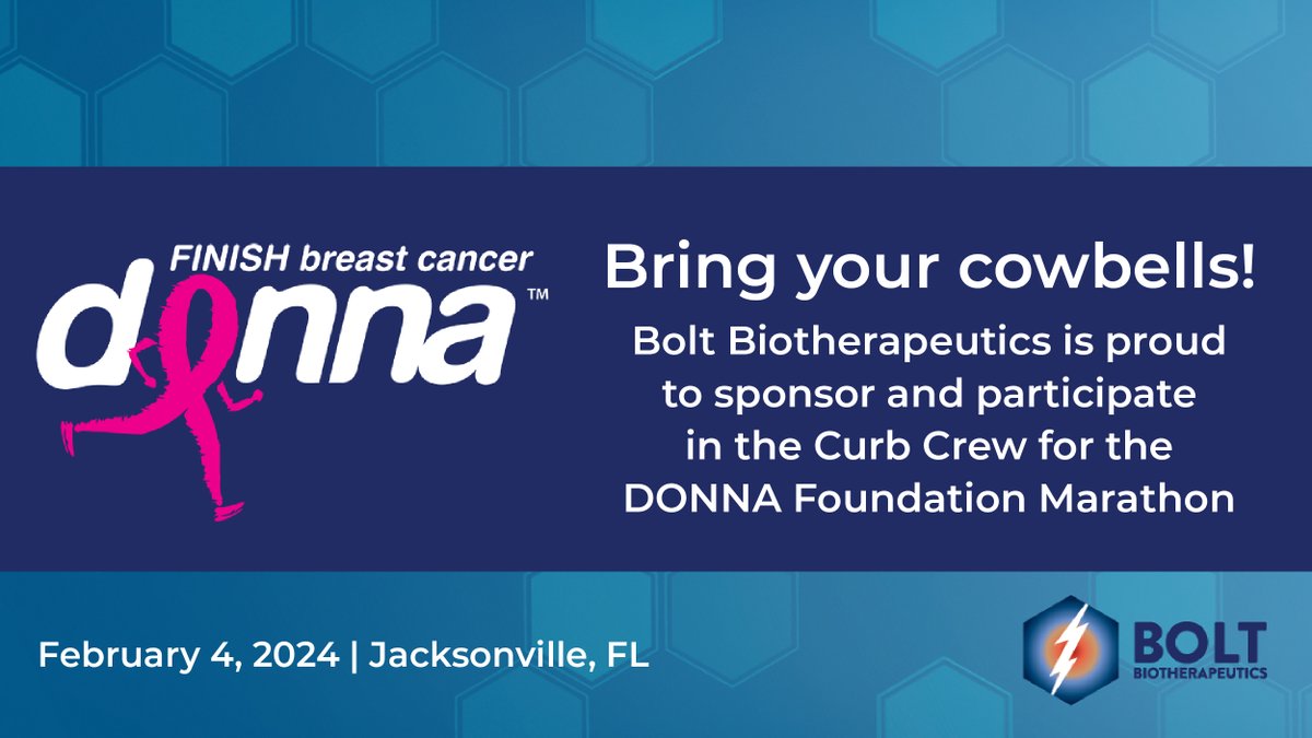 BoltBio's tweet photo. We’re just 1 week away from DONNA Marathon Weekend! #BoltBio is hosting this year’s Curb Crew, and encourages spectators to ring their cowbells loudly to support the runners. Learn more about the @DONNAfoundation and their work to FINISH #breastcancer: https://t.co/Pg7zLkFTRq https://t.co/FNZ7LqWP33