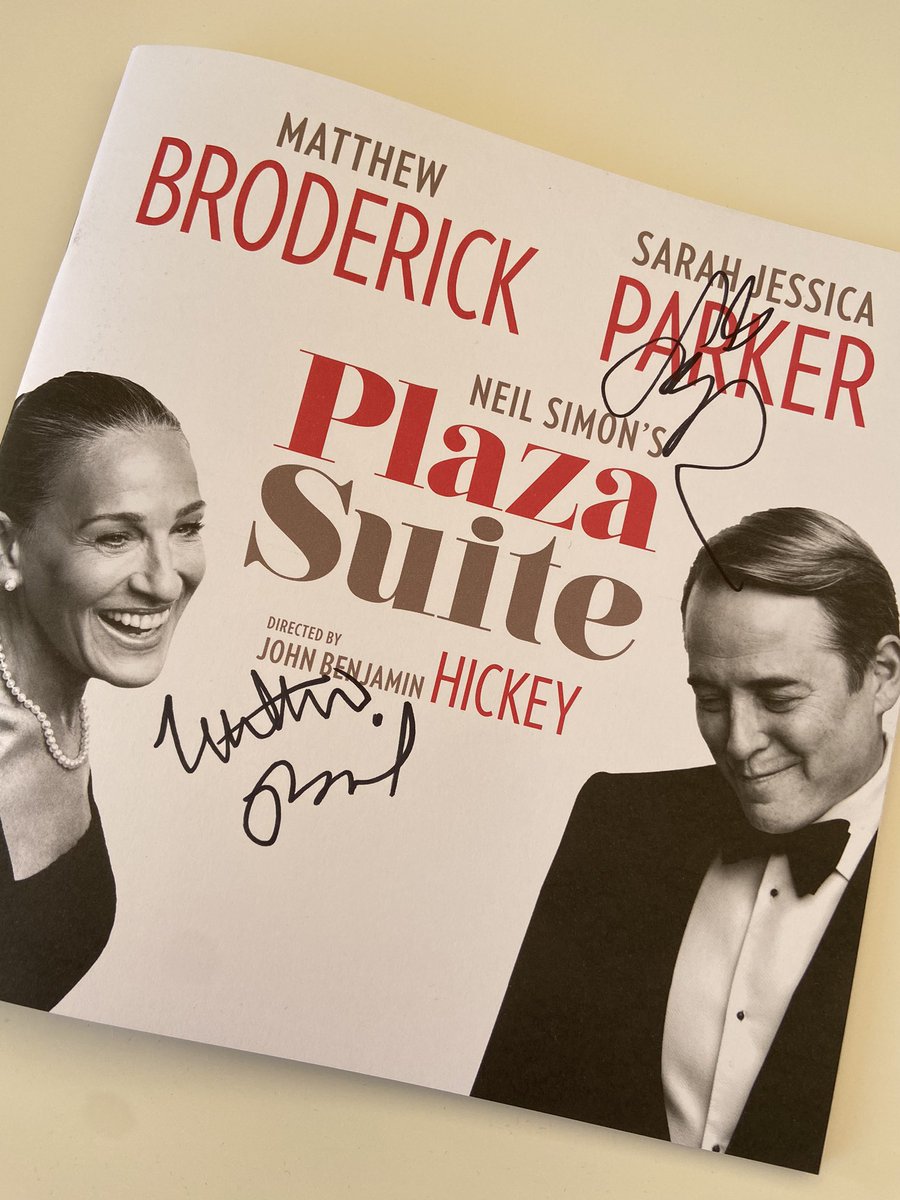 nickh1000's tweet photo. What a great night at @SavoyTheatreLdn for @plazasuiteuk - Act III in particular is laugh out loud funny, I loved the Hubleys. Fantastic to see Matthew Broderick back in the West End and @SJP making her debut! #PlazaSuiteTheShow https://t.co/JqXovCXdHV