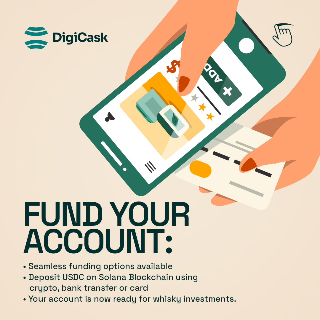 Understanding the mechanics of DigiCask – where simplicity meets innovation! Choose your cask, let blockchain do the rest. 
Join our waitlist at digicask.finance
