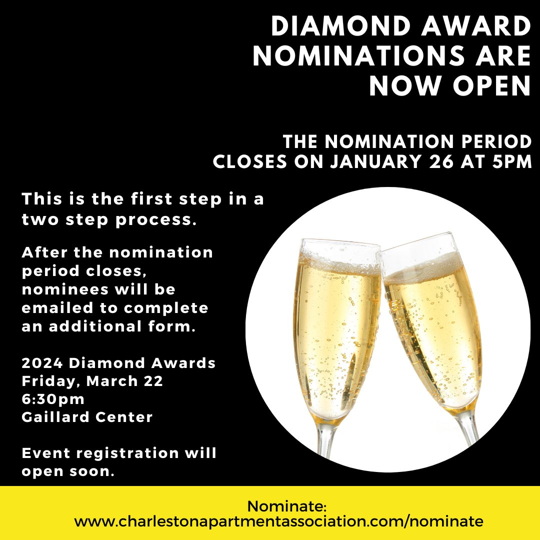 chucktowncaa's tweet photo. Last Call! Diamond Award Nominations are Due by 5pm Today. https://t.co/IpPd51AHuA