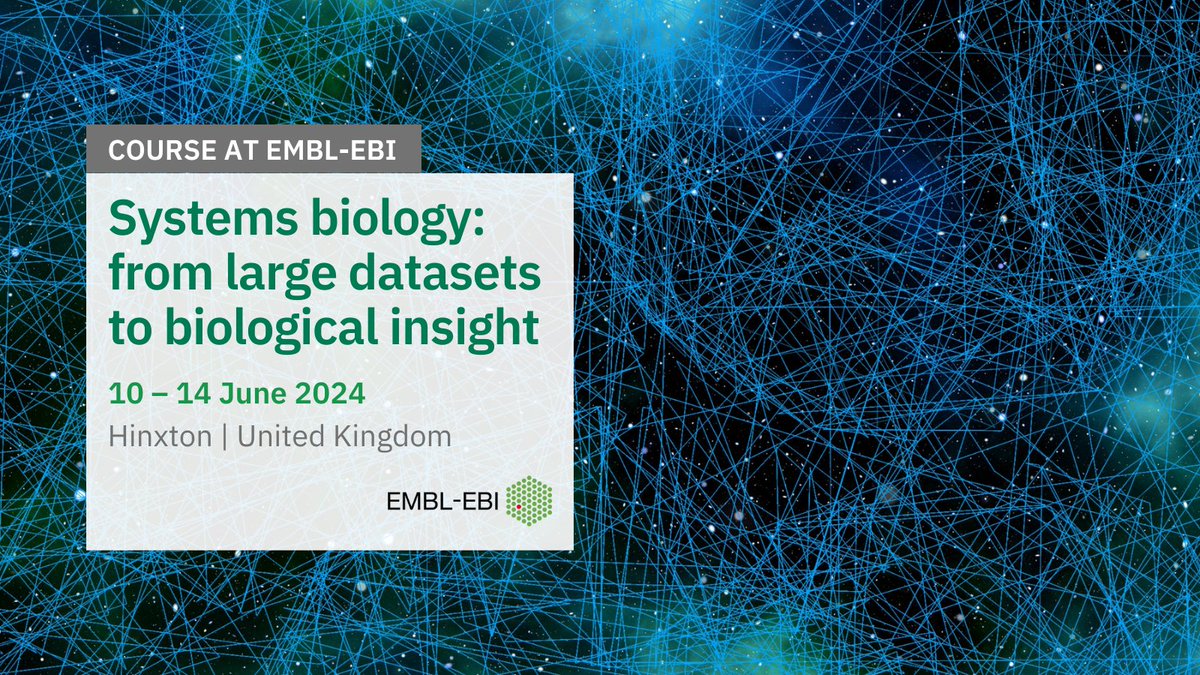EMBL-EBI Training (@ebitraining) on Twitter photo Join our expert trainers for #systemsbiology: from large #datasets to #biological insight on 10 – 14 June at <a href="/emblebi/">EMBL-EBI</a>.
Applications are open until 3 March: ebi.ac.uk/training/event…
@RArgelaguet
<a href="/DugourdAjf/">Aurelien Dugourd</a>
<a href="/FEduati/">Federica Eduati</a>
<a href="/konradfoerstner/">Konrad Förstner 💻🧬 @kuf@mastodon.social</a>
<a href="/e_petsalaki/">Evangelia Petsalaki</a>
<a href="/TillSauerwein/">Till Sauerwein</a>
<a href="/zauggj/">Judith Zaugg</a> Join our expert trainers for #systemsbiology: from large #datasets to #biological insight on 10 – 14 June at <a href="/emblebi/">EMBL-EBI</a>.
Applications are open until 3 March: ebi.ac.uk/training/event…
@RArgelaguet
<a href="/DugourdAjf/">Aurelien Dugourd</a>
<a href="/FEduati/">Federica Eduati</a>
<a href="/konradfoerstner/">Konrad Förstner 💻🧬 @kuf@mastodon.social</a>
<a href="/e_petsalaki/">Evangelia Petsalaki</a>
<a href="/TillSauerwein/">Till Sauerwein</a>
<a href="/zauggj/">Judith Zaugg</a>