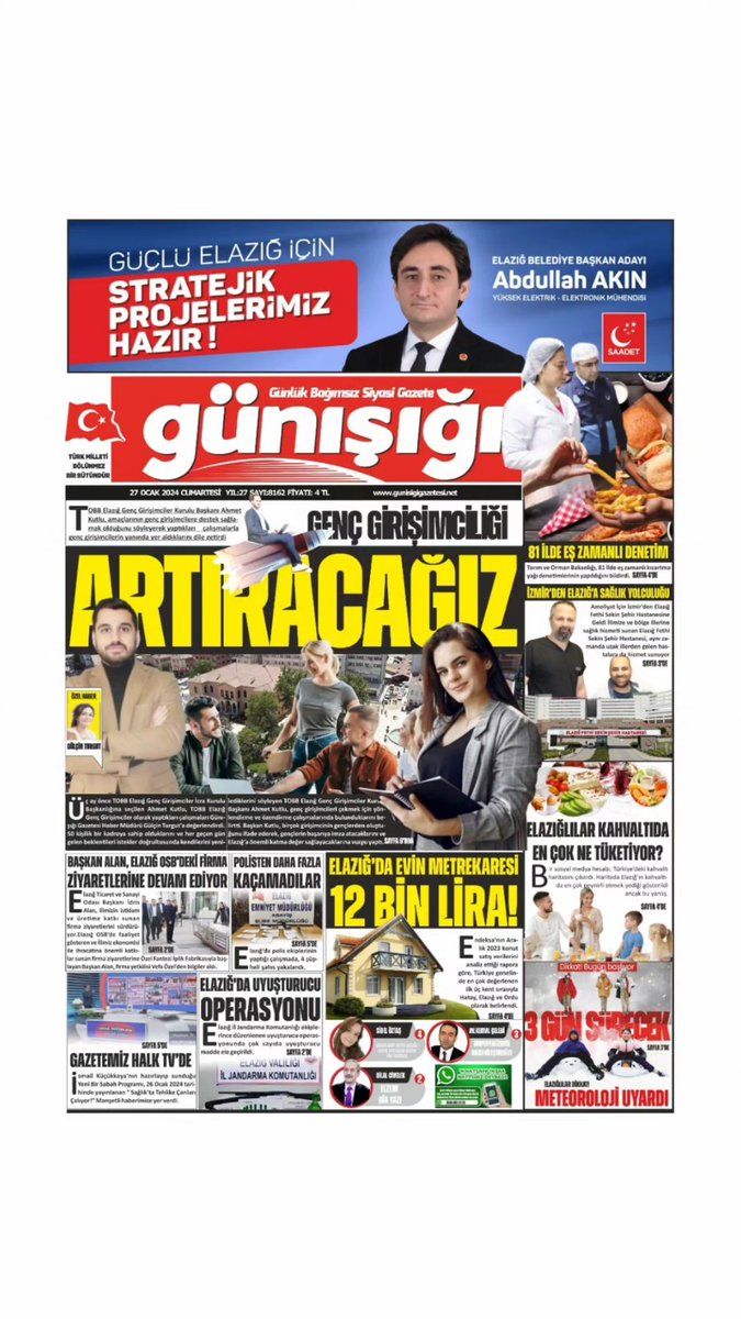 Günışığı Gazetesi (@gazetegunisigi) on Twitter photo Günışığı Gazetesi 1. Sayfası
<a href="/ahmetkutlu/">Ahmet Kutlu</a> <a href="/idrisalan_23/">İdris ALAN</a> <a href="/ElazigEmniyeti/">Elazığ Emniyet Müdürlüğü</a>
<a href="/nafiz_koca/">M. Nafiz Koca</a> Günışığı Gazetesi 1. Sayfası
<a href="/ahmetkutlu/">Ahmet Kutlu</a> <a href="/idrisalan_23/">İdris ALAN</a> <a href="/ElazigEmniyeti/">Elazığ Emniyet Müdürlüğü</a>
<a href="/nafiz_koca/">M. Nafiz Koca</a>