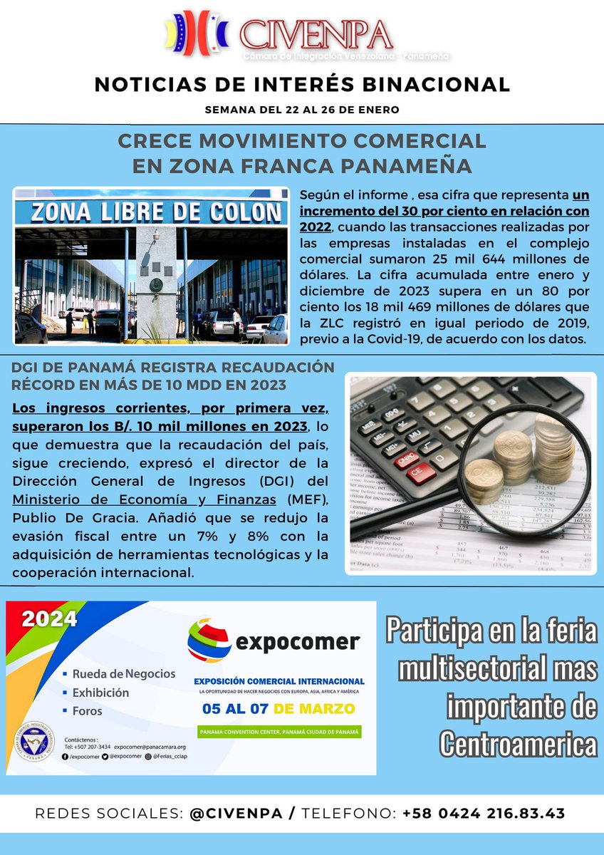 🇻🇪 Noticias de Interés Binacional 🇵🇦

🔔Semana del 22 al 26 de enero🔔