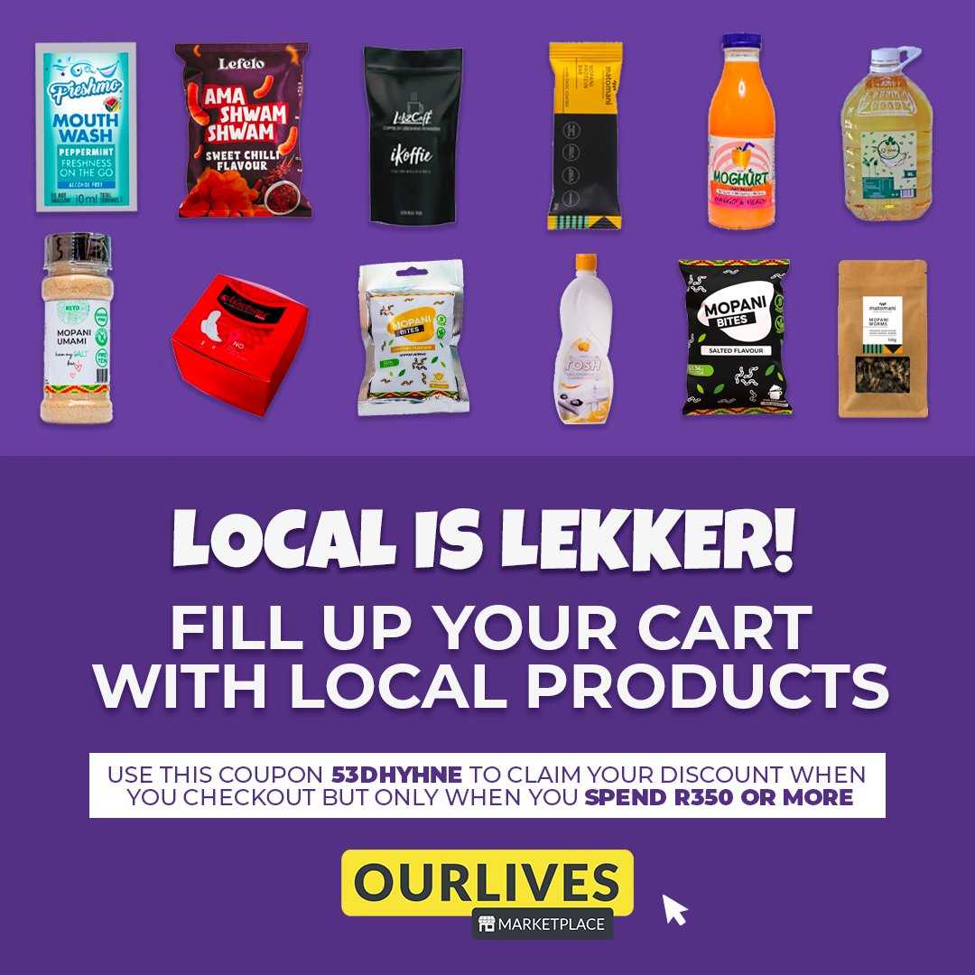 OurlivesMarket's tweet image. Sho mzansi, Januworry is over. 😉 spoil yourself with local products this month end.   

Shop now - bit.ly/3SBGL1u

#Buylocal #CreateJobs #TakeAlot