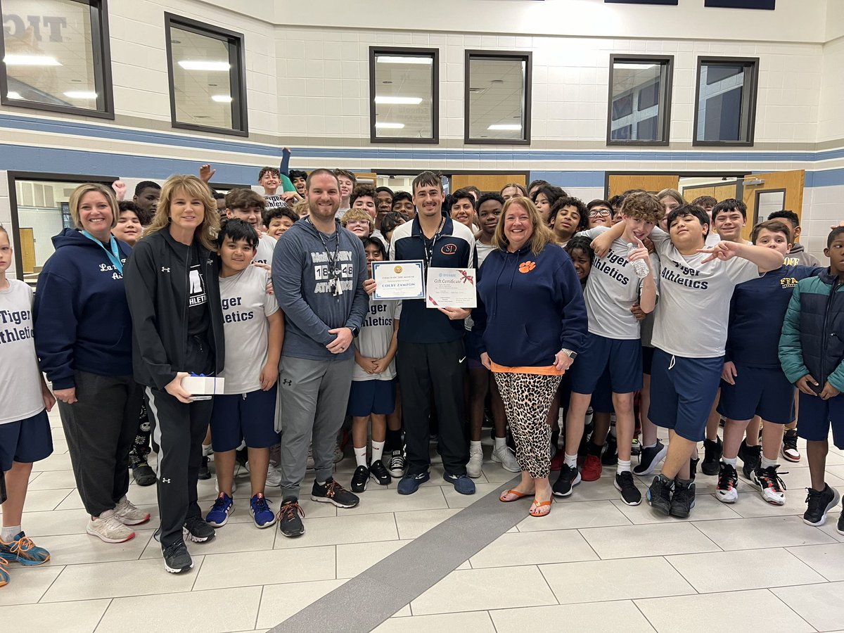 Congratulations to <a href="/SJMSTigerPride/">SJMSTigerPride</a> Coach Zamzow on being named our middle school Coach of the Month!! And thanks to our sponsor <a href="/cryo_n/">Cryo N More</a> !