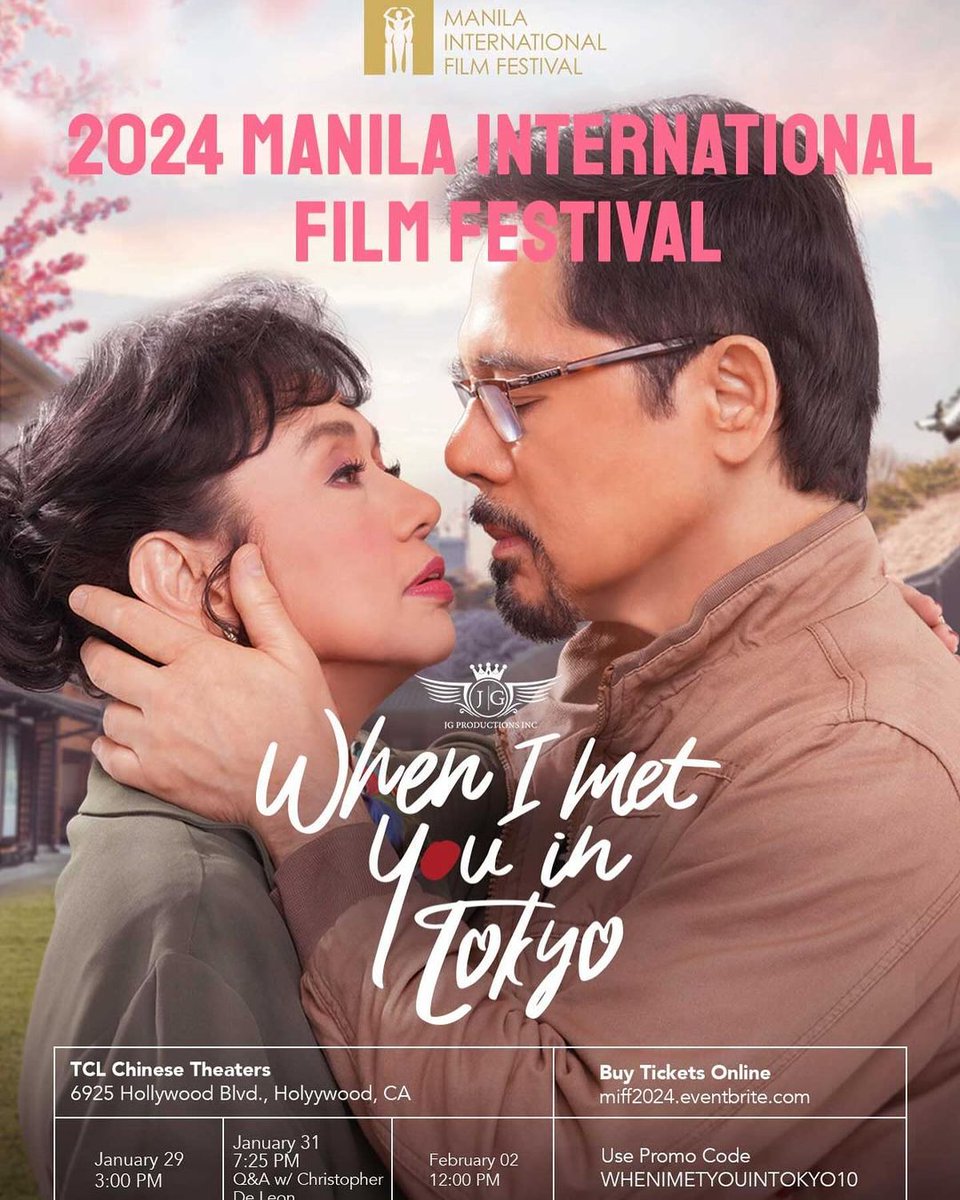 CassRenOfc's tweet photo. Kababayans in Los Angeles! Ito na ang chance niyo para mapanood ang When I Met You In Tokyo from January 29 - February 2, 2024 at TCL Theaters, Hollywood!

Supportahan ang Pelikulang Filipino! 

Buy your tickets now at https://t.co/KN40IFdXgO

#LosAngeles #MIFF #WIMYIT https://t.co/Lj5Abz6Tsj