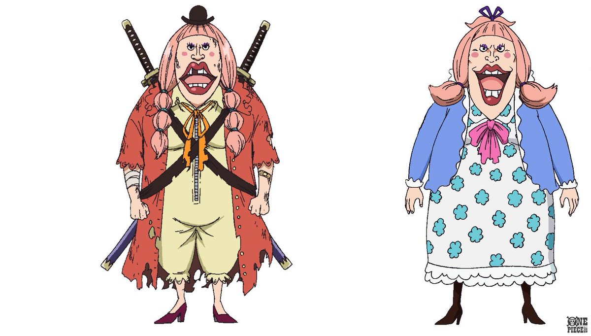 自転車に乗ったキャラクターのワンピース