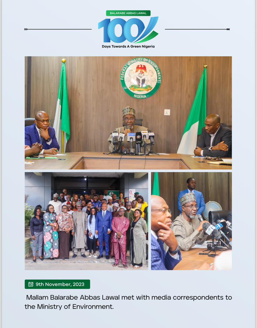 Hon. Min. of Federal Ministry of Environment Balarabe Abbas Lawal, who resumed in October 2023, displayed unwavering energy, hit the ground running & has refused to look back.
#BalarabeAbbas100Days
#GreenImpact