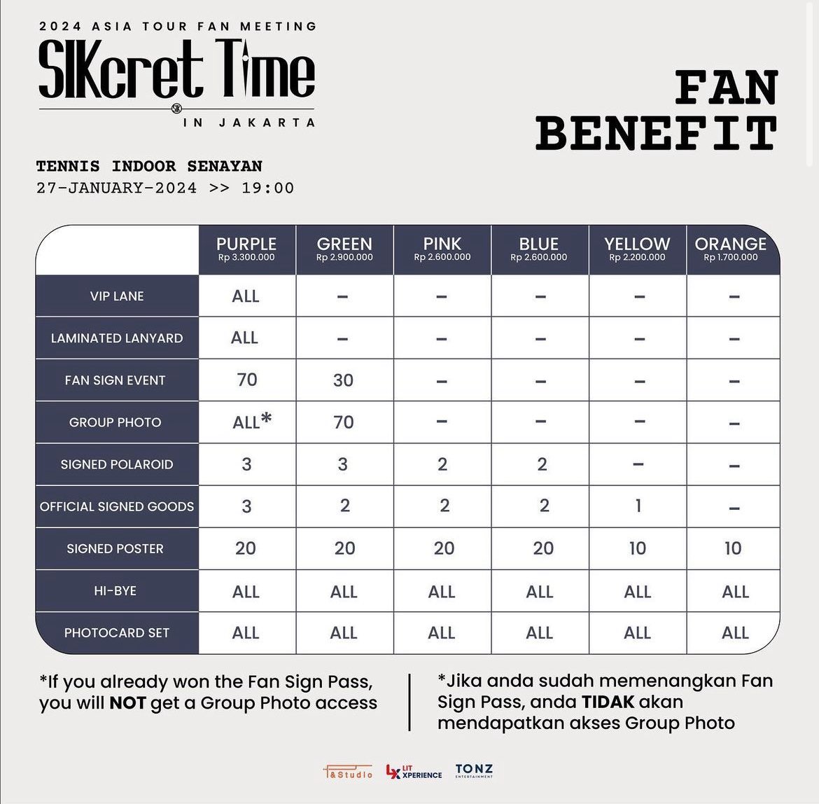 WTS Tiket ‼️UNDERPRICE‼️
Park Hyung Sik - SIKcret Time in Jakarta

Ready
PURPLE A (VIP) - Benefit Photogrup
Blue B
Green B
Pink

📍DP , COD Venue ✅
💬 DM for price

tag wts wtb jual hyungsik
#JKTSikcretTime #ParkHyungSikInJakarta #ParkHyungSikInJKT