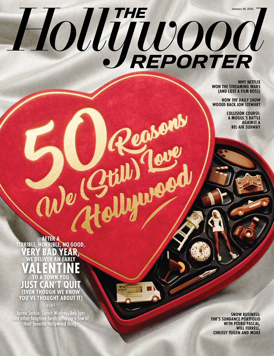 THR's tweet photo. 50 reasons we still love Hollywood

After a terrible, no good, very bad year, an early Valentine from THR and industry insiders including Aaron Sorkin, Oprah Winfrey and Bob Iger, to a town we just can’t quit (though we know you’ve thought about it): https://t.co/FTSobxekTB https://t.co/1aXXpBTkRW