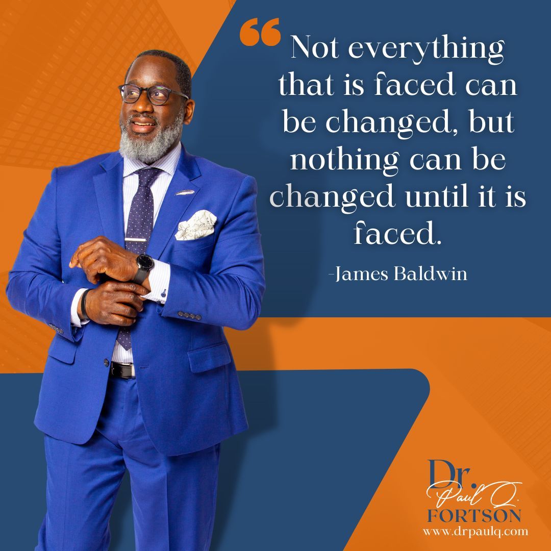 drpaulqf's tweet photo. Let us remind ourselves of the importance of facing our challenges and embracing change. It is through this process that we can grow and evolve into the best versions of ourselves. Happy Friday!
https://t.co/huoljBcx5r 
#drpaulq #socialjustice  #jamesbaldwin #fridayvibes https://t.co/T8HdMm23vQ