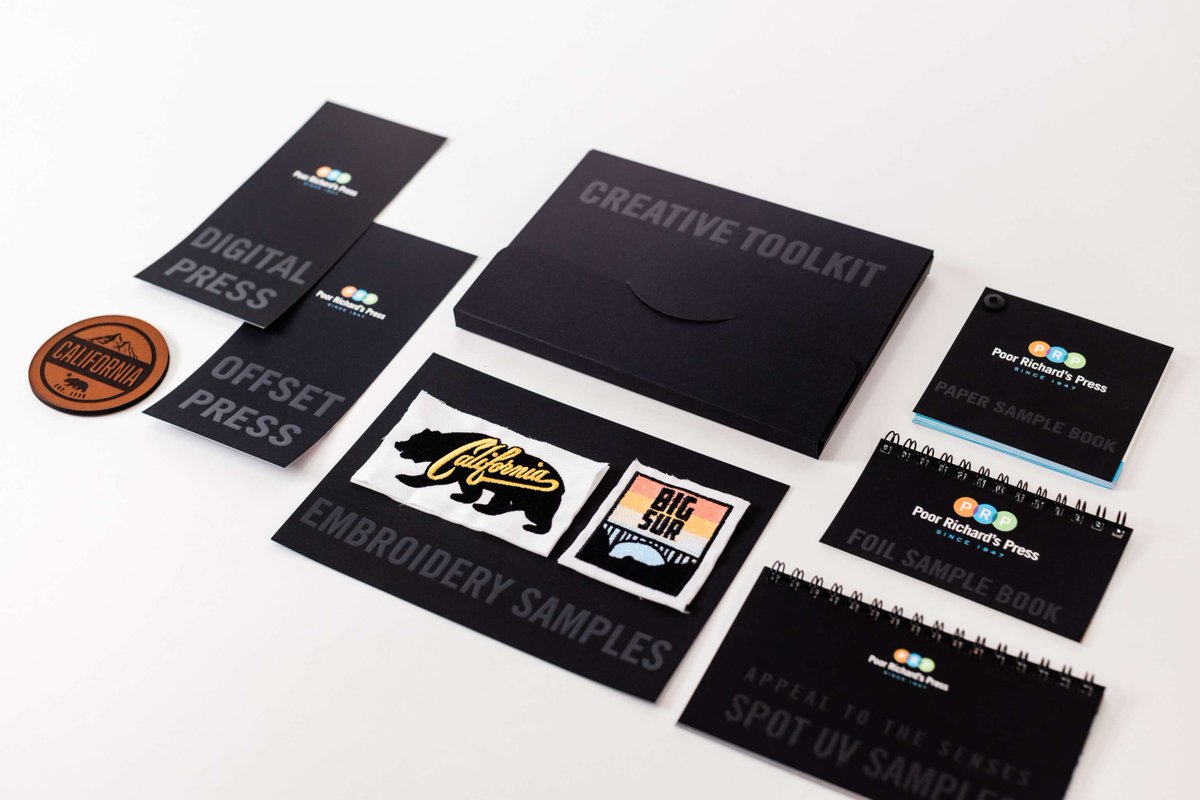 PostPress_Mag's tweet image. To help educate and promote the Poor Richard's Press' new capabilities, it was important to create a self-promotional tool. From this, the design of a “Creative Toolkit” was born. Read more at postpressmag.com/articles/2023/… #PostPressMagazine