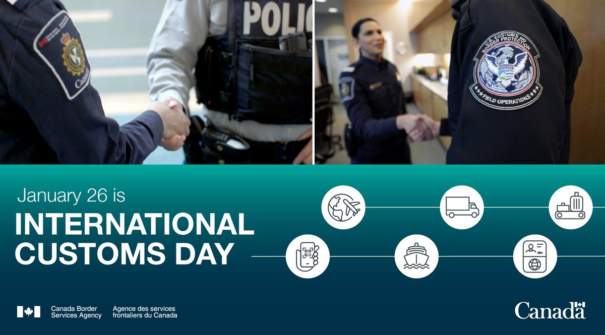 Today, and every day, we thank our frontline officers & #CBSA employees for their dedication to #ProtectingCanadians, and join @WCO_OMD and other customs agencies in marking #InternationalCustomsDay. 

Learn more: canada.ca/en/border-serv…