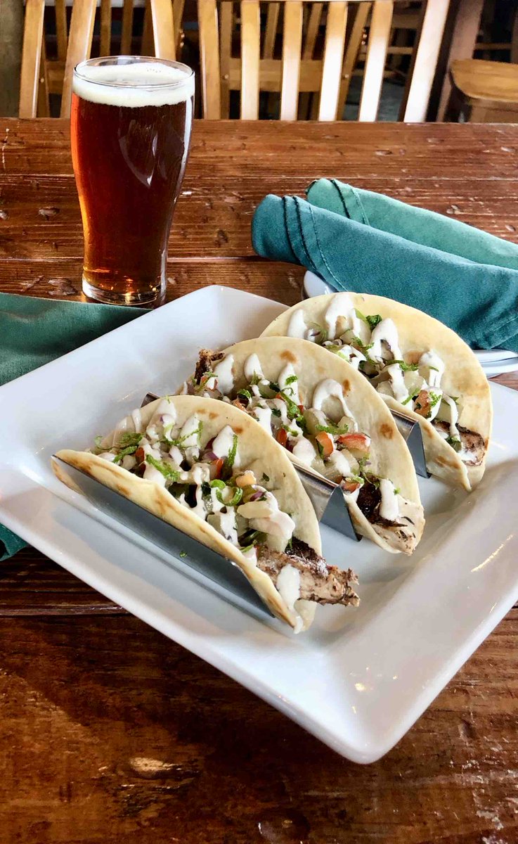 🌮🌮🌮 We have the most Taco Tuesday-esque Saturday for you! Get a plate of three Jerk Chicken Tacos with pineapple jalapeno pico, cream sauce, and lime zest! This weekend only!