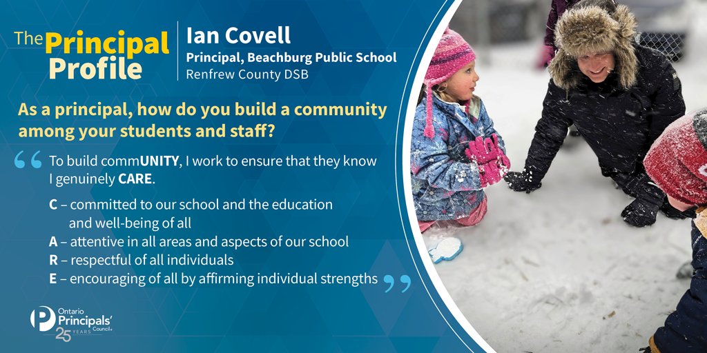 How do principals build community? In our next Principal Profile series, meet Ian Covell from the @RCDSB. #OPCLeadLearn #OPC25