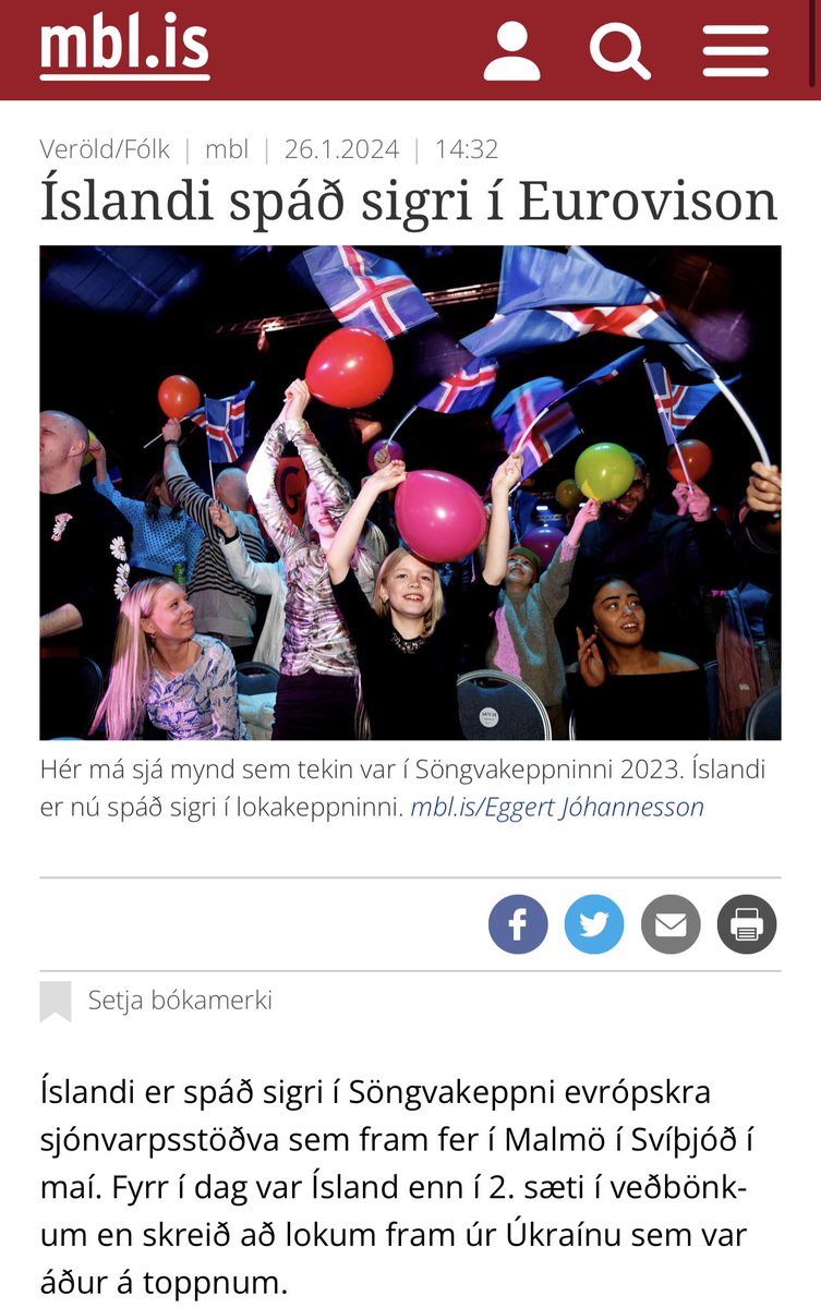 Úkraína vann 2022 með afskaplega leiðinlegu, nánast pirrandi, lagi. Ísland er spáð sigri eftir að tilkynnt var um palestínskan þátttakanda í undankeppni með lag sem enginn nema höfundur og nákomnir hafa heyrt. En samt er engin pólitík í Júróvisjón. Ég skil.