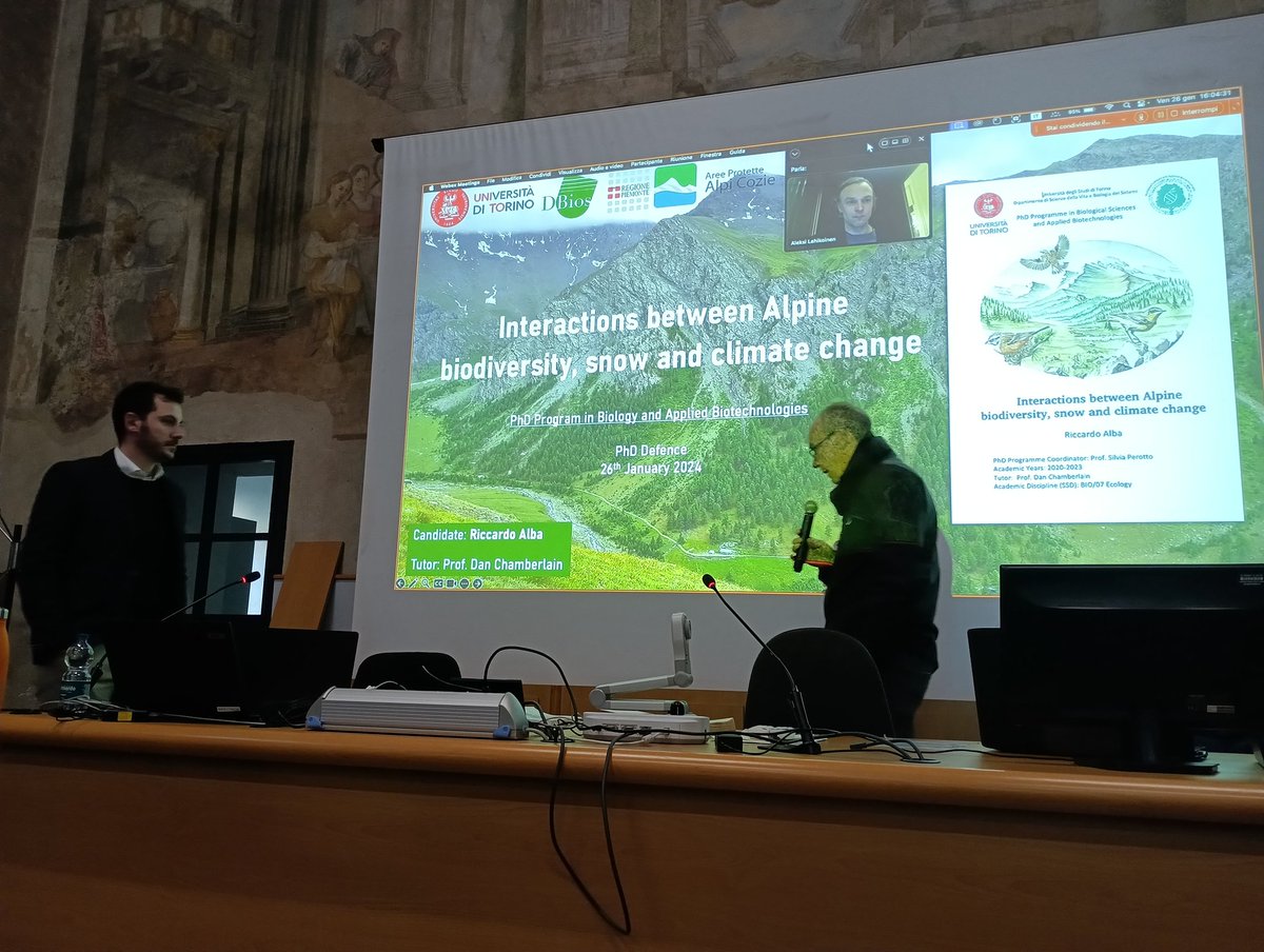 Starting now the PhD defence of @rickyalba26 on Alpine biodiversity and climate change