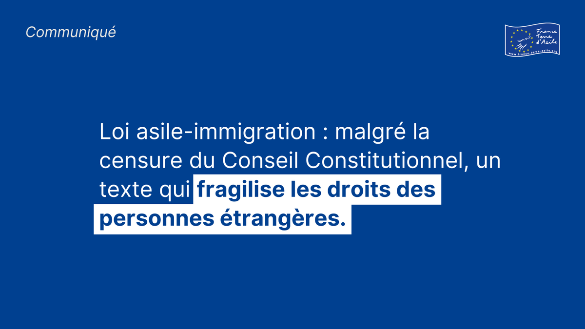 La censure par <a href="/Conseil_constit/">Conseil constit</a> de près de la moitié de la loi asile-immigration est un soulagement.

Il reste pour autant dans le texte de nombreux points problématiques qui auront un grave impact sur la vie de milliers de personnes.

Notre communiqué 👉 urlz.fr/pt0j