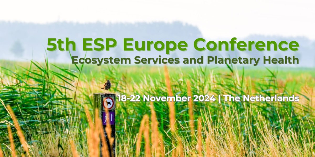 ESPartnership's tweet photo. 🗓️SAVE THE DATE! 

The 5th ESP Europe Conference will be held 18-22 November in Wageningen, the Netherlands. 

Conference website is now live at: https://t.co/ur6dTUpAsw

Stay tuned for the call for sessions opening date!
#ecosystemservices #planetaryhealth #biodiversity #nature https://t.co/7XGpa272nZ