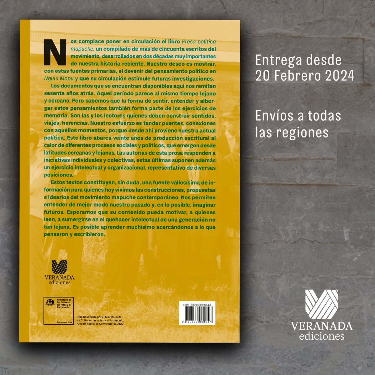 MapucheMemoria's tweet photo. Prosa Política Mapuche es el más reciente libro de Veranada Ediciones. Es un análisis y compilación de textos inéditos del movimiento mapuche. Está con una gran preventa en https://t.co/BFqTj57gqI https://t.co/ev2b2pOR4m