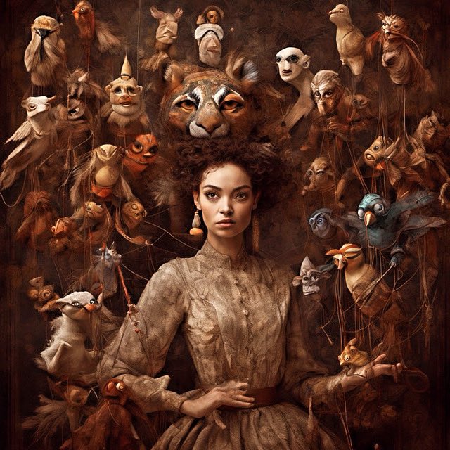 nicholaslemon's tweet photo. In the realm of a human's world, the mesmerizing artistry of puppetry gracefully intertwines, creating a moral tapestry that delicately tugs at his very soul. #PuppetryPerfection #ArtistryUnleashed #SoulfulStrings #MasterfulManipulation #IntricateTapestry #MenAndPuppets https://t.co/5EgLCHQ8es
