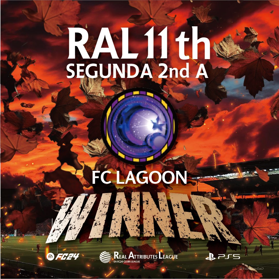 RAL_KohoKikaku's tweet photo. RAL11th
総勢12チームのLIGA1⃣を制したのは

★――――★
    Hookar
★――――★

@hookar
です‼️‼️

優勝おめでとうございます🏅
これで初のリーグ戦優勝となりました🎉

SEGUNDA
Aは @fclagoon
Bは @KyotoSandbags
がそれぞれ優勝しました🏆

#FC24 #Clubs #RAL https://t.co/ROdo0OYDgn