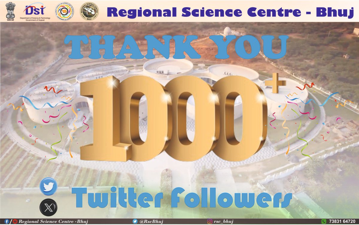 A Scientific Celebration! Thank you to amazing followers of @RscBhuj for helping us reach 1000+ on this #75thRepublicDay. Your enthusiasm fuels our commitment to science education and exploration. Together, let's continue inspiring curiosity and discovery! 🚀🔍 #ScienceCommunity