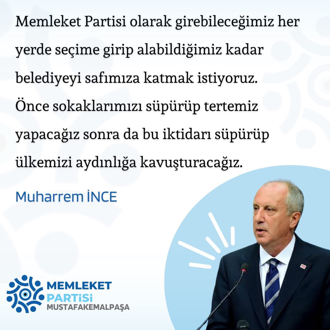Ne Sağdan Ne Soldan ATARÜRK’ÜN Yolundan!
<a href="/vekilince/">Muharrem İNCE</a> 
<a href="/MemleketimParti/">Memleket Partisi</a> 
#MemleketPartisi 
#Muharremince 
#Ataturk