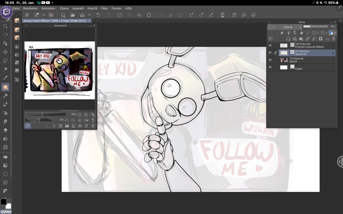 We are live and working on ma man William Afton on stream right now, link in bio~💖

Feel free to join and chill, draw yourself or just vibe!~✨
.
.
.
#Williamafton #FNAF #fanart #Livestream #digitalartwork