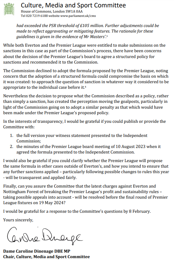 CommonsCMS's tweet photo. We have written to the Premier League CEO, Richard Masters, asking him to clarify points raised in our oral evidence session with him and the EFL earlier this month.

See our Chair's @cj_dinenage comments 👇

https://t.co/3RgByXfAdp https://t.co/pJWqwwgQn9