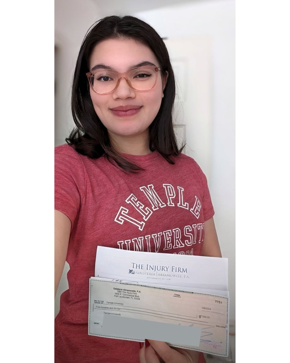 FlInjuryFirm's tweet photo. Congratulations to The Injury Firm scholarship winner, Hannah Kaiser!

We provided a community service scholarship to the student who best demonstrated the relationship between their future career goals and ambitions with current and/or previous community-service involvement. https://t.co/w6mb9PQMlO