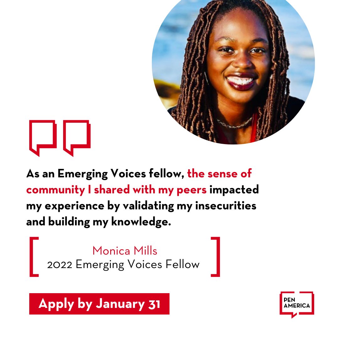 Only FIVE days left to apply for the Emerging Voices Fellowship! Get your applications in today! pen.org/emerging-voice…