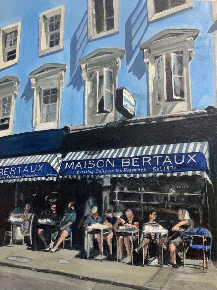 New painting just finished. 
Maison Bertaux, Soho, London. Acrylic on board, 30 x 40cm.
It’s been decades since I’ve painted people but I really enjoyed the challenge.