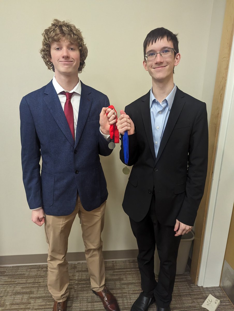 Congratulations to our District medal winners! In the Accounting Applications event, Jack earned 2nd place, and Caleb earned 1st place!! @ccpsactivities